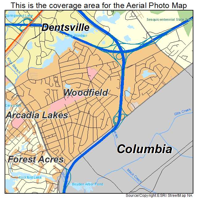 Woodfield, SC location map 