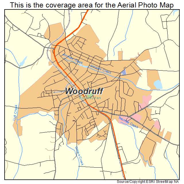 Woodruff, SC location map 