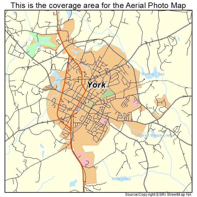 York, SC location map 