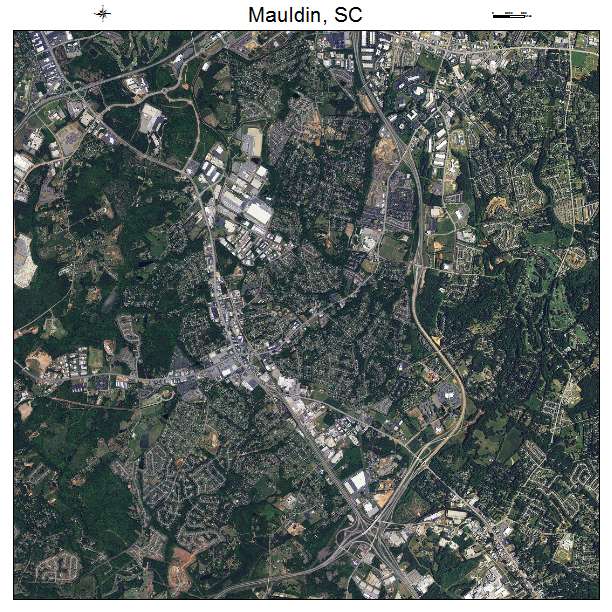 Mauldin, SC air photo map
