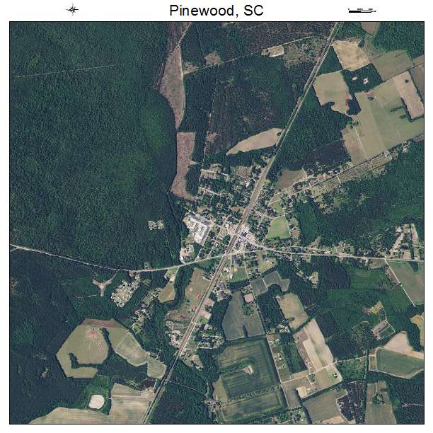Pinewood, SC air photo map