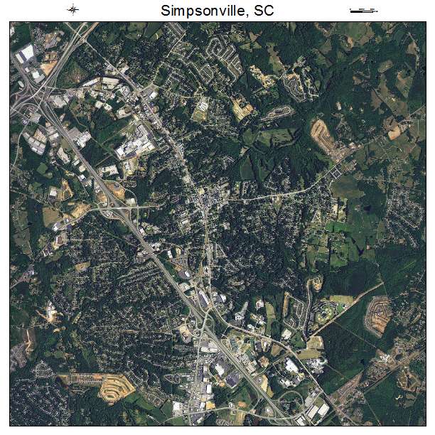 Simpsonville, SC air photo map