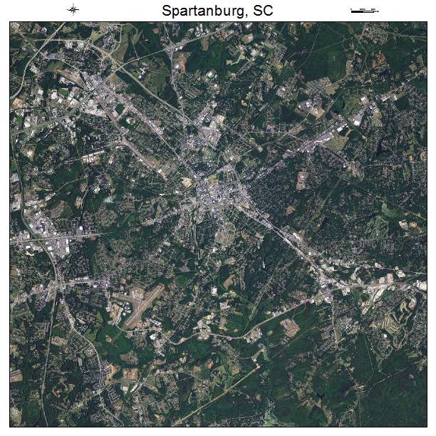 Spartanburg, SC air photo map