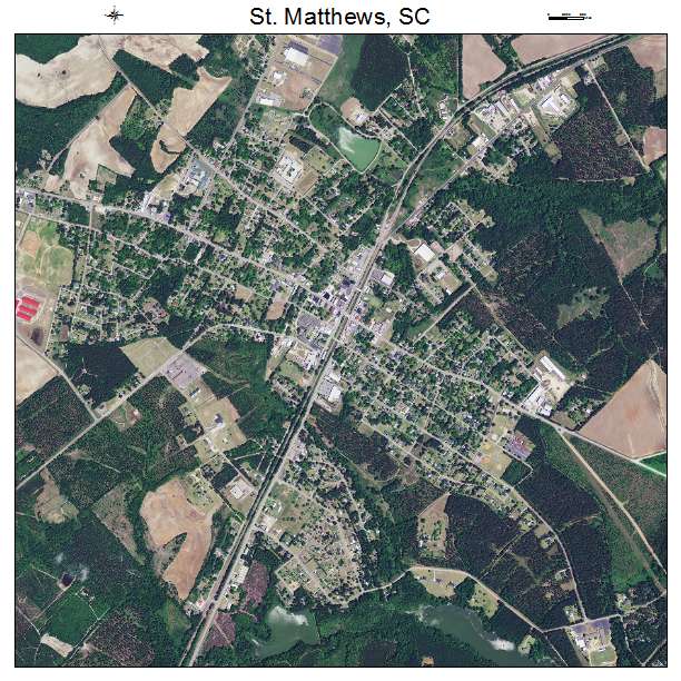 St Matthews, SC air photo map
