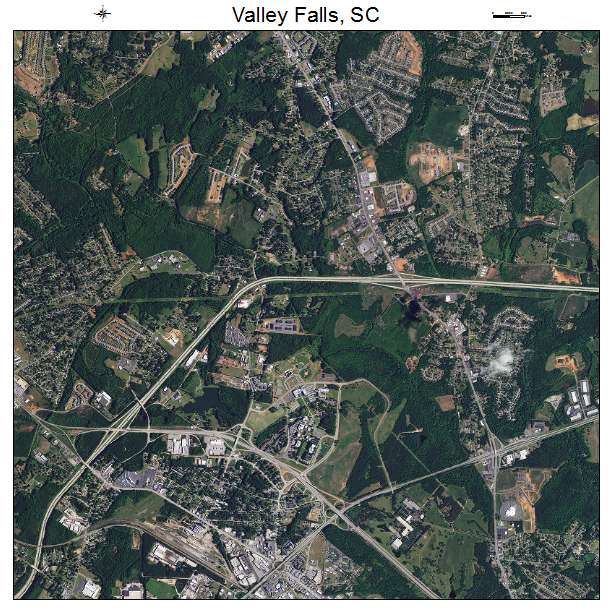 Valley Falls, SC air photo map
