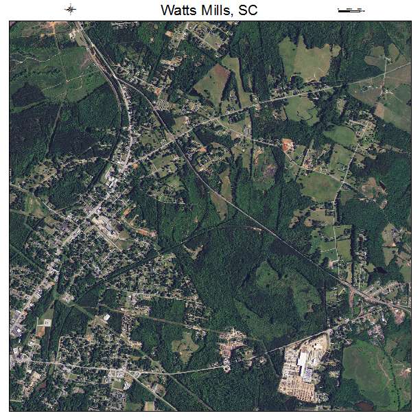 Watts Mills, SC air photo map