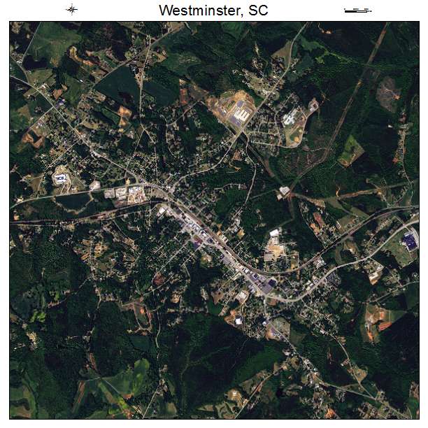 Westminster, SC air photo map