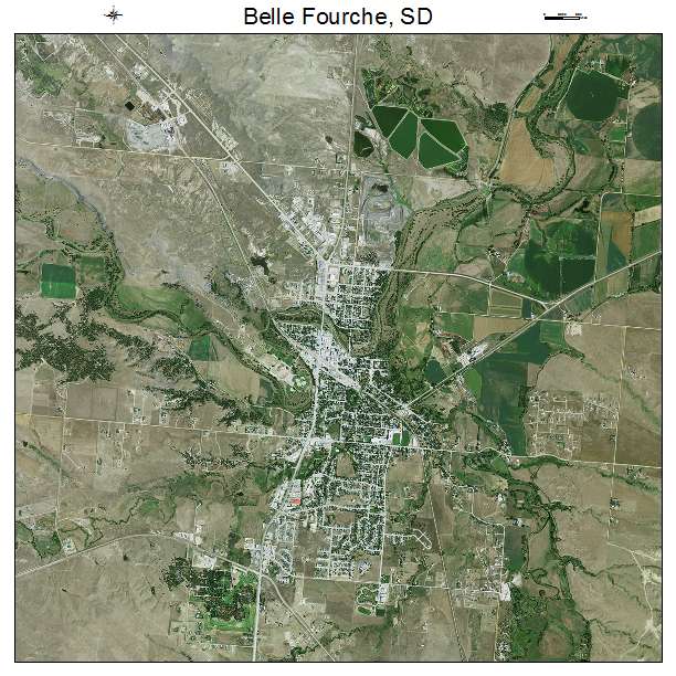 Belle Fourche, SD air photo map