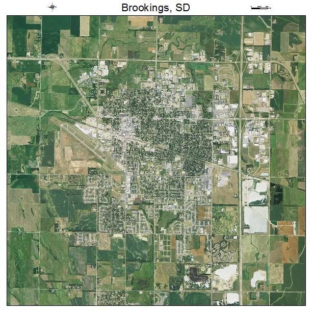 Brookings, SD air photo map