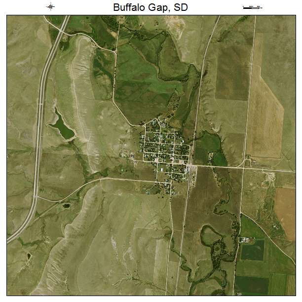 Buffalo Gap, SD air photo map