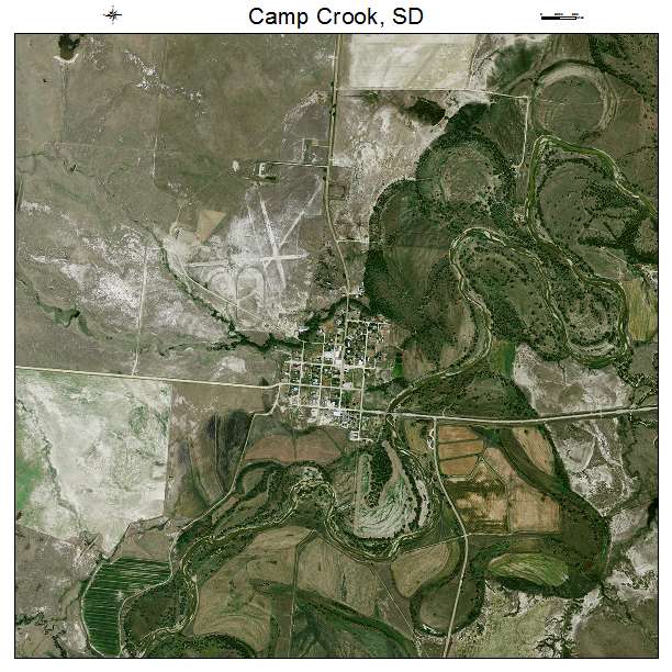 Camp Crook, SD air photo map