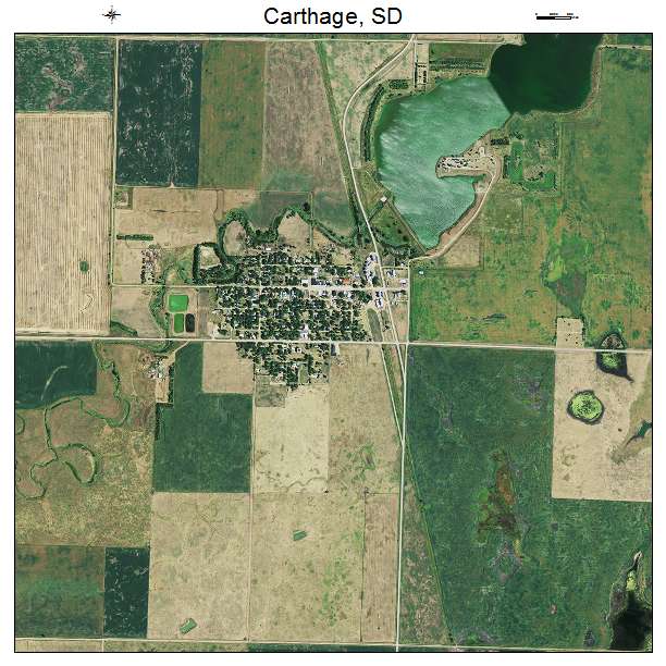 Carthage, SD air photo map