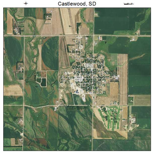 Castlewood, SD air photo map