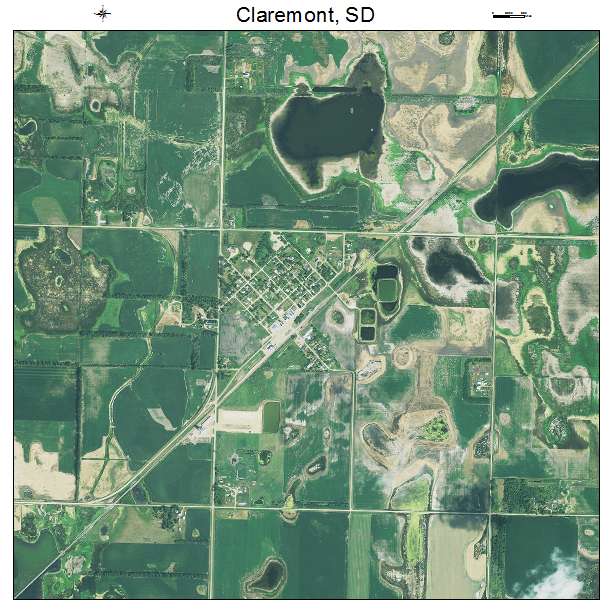 Claremont, SD air photo map