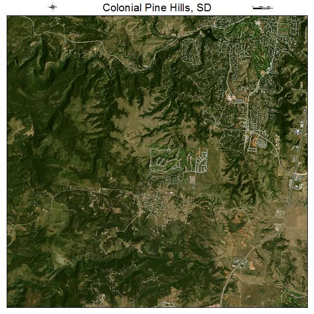 Colonial Pine Hills, SD air photo map
