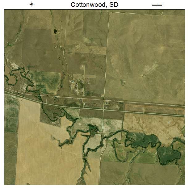 Cottonwood, SD air photo map