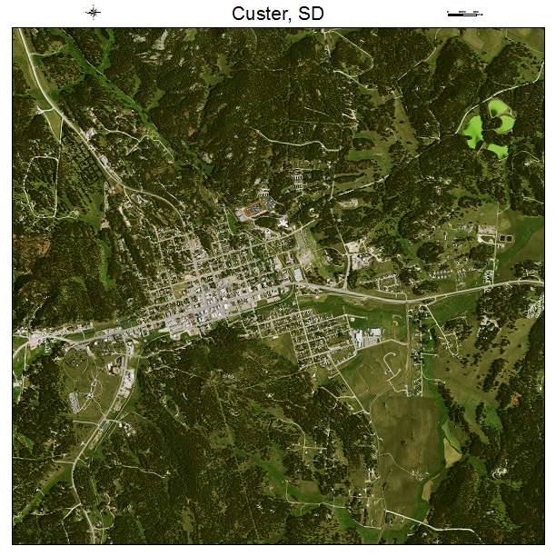 Custer, SD air photo map
