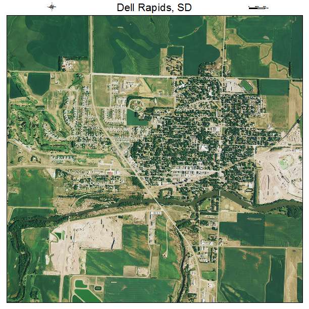 Dell Rapids, SD air photo map