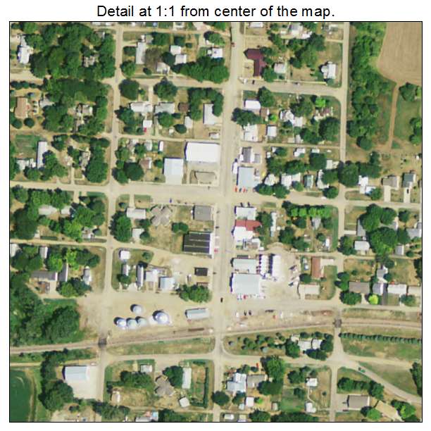 Gayville, South Dakota aerial imagery detail
