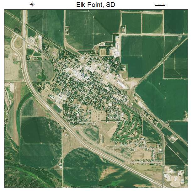 Elk Point, SD air photo map