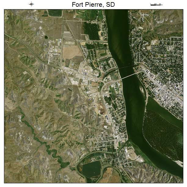 Fort Pierre, SD air photo map