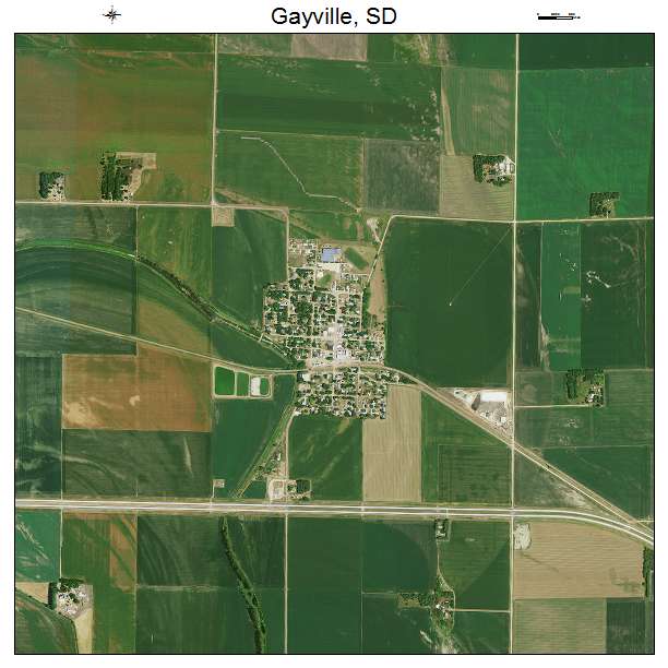 Gayville, SD air photo map