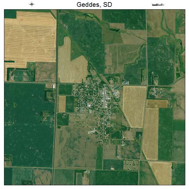 Geddes, SD air photo map