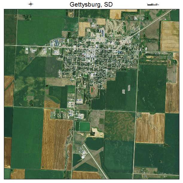 Gettysburg, SD air photo map