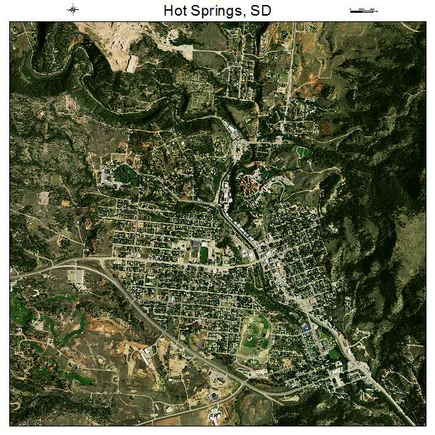 Hot Springs, SD air photo map