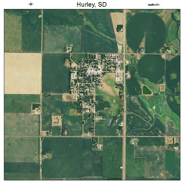 Hurley, SD air photo map
