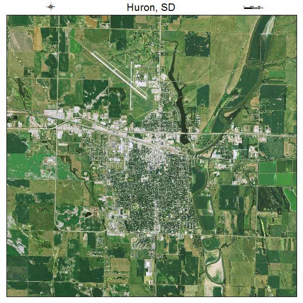 Huron, SD air photo map