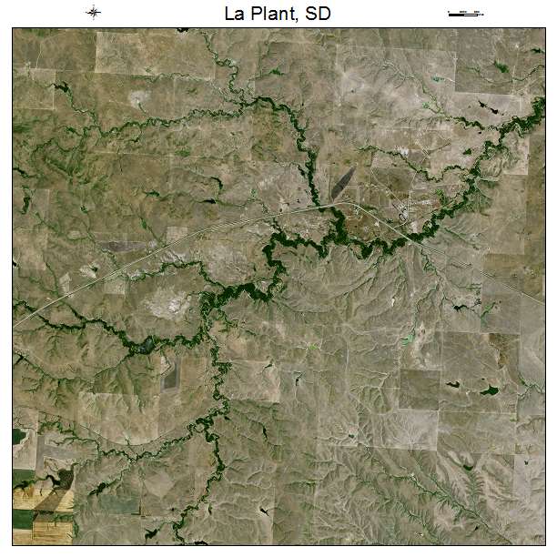La Plant, SD air photo map