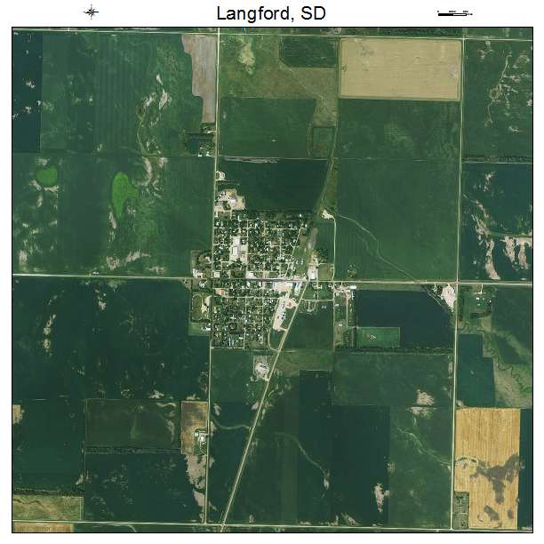 Langford, SD air photo map