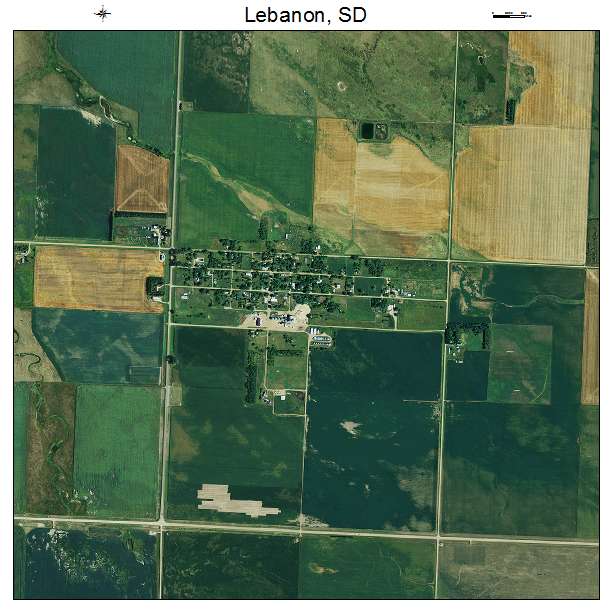 Lebanon, SD air photo map