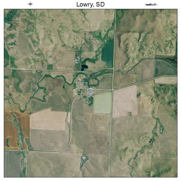 Lowry, SD air photo map