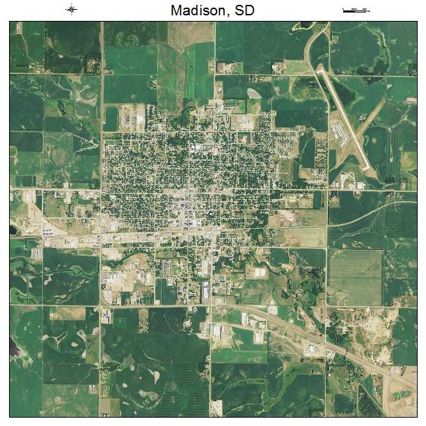 Madison, SD air photo map