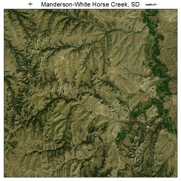 Manderson White Horse Creek, SD air photo map