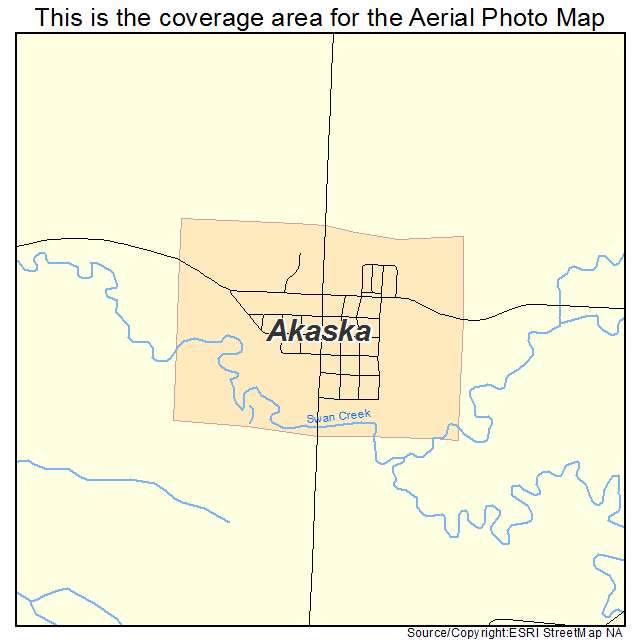 Akaska, SD location map 