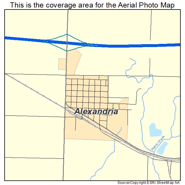 Alexandria, SD location map 