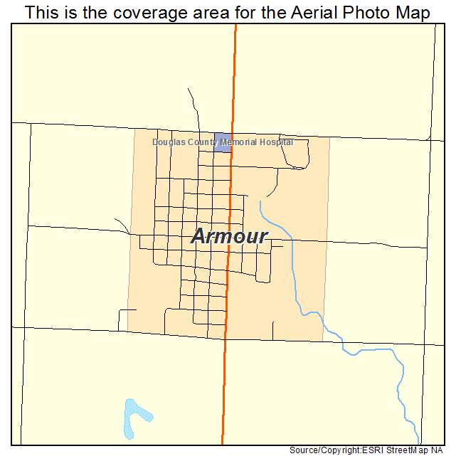 Armour, SD location map 