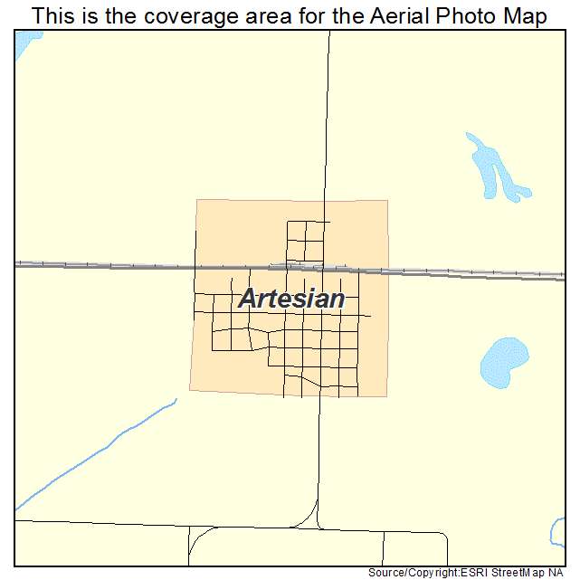 Artesian, SD location map 