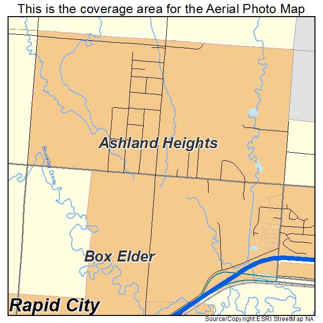 Ashland Heights, SD location map 