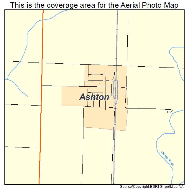 Ashton, SD location map 
