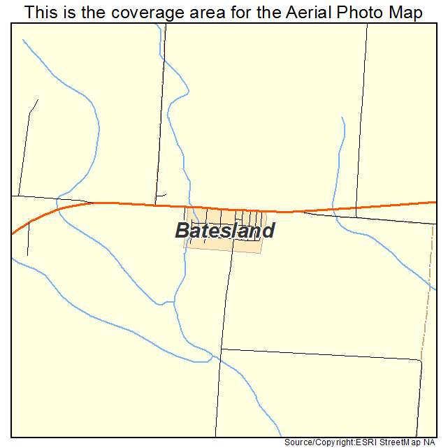 Batesland, SD location map 