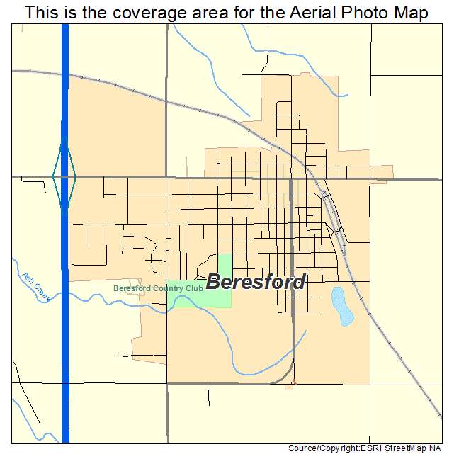 Beresford, SD location map 