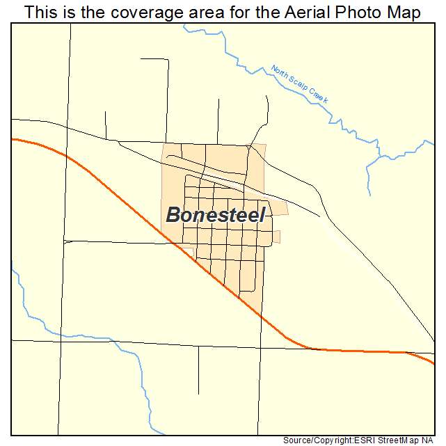 Bonesteel, SD location map 