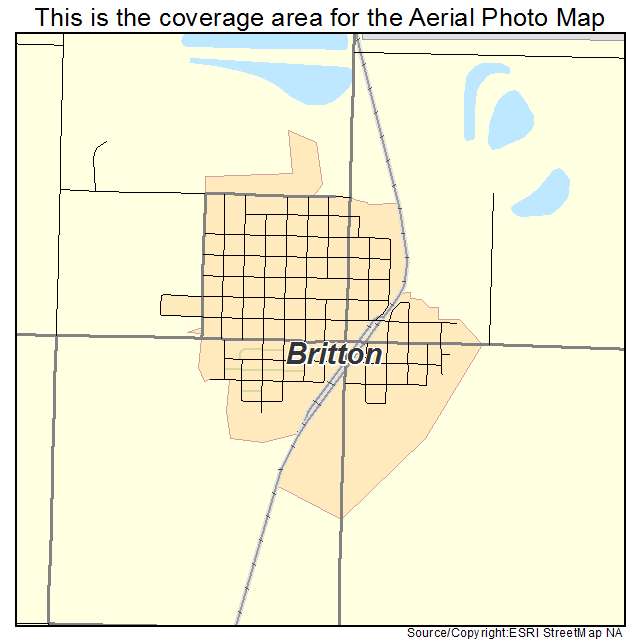 Britton, SD location map 