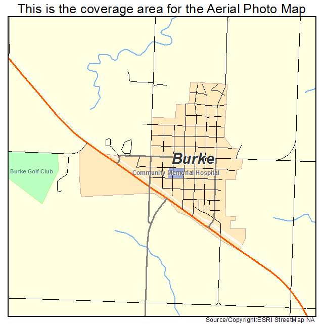 Burke, SD location map 