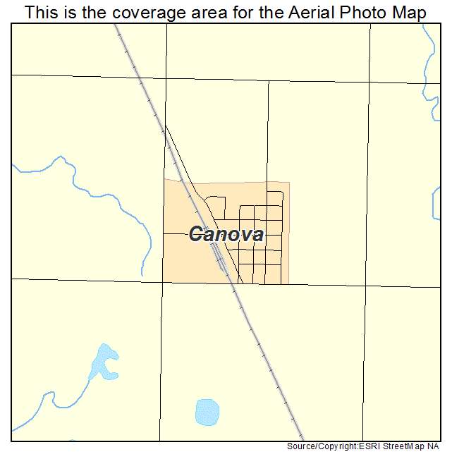 Canova, SD location map 