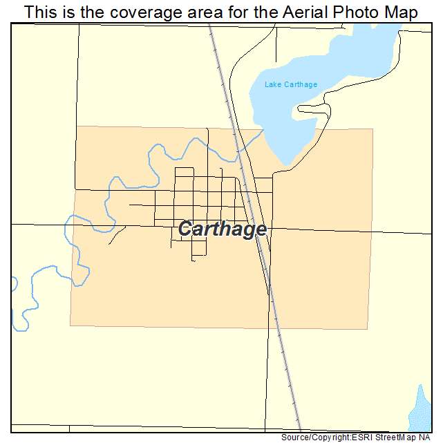 Carthage, SD location map 